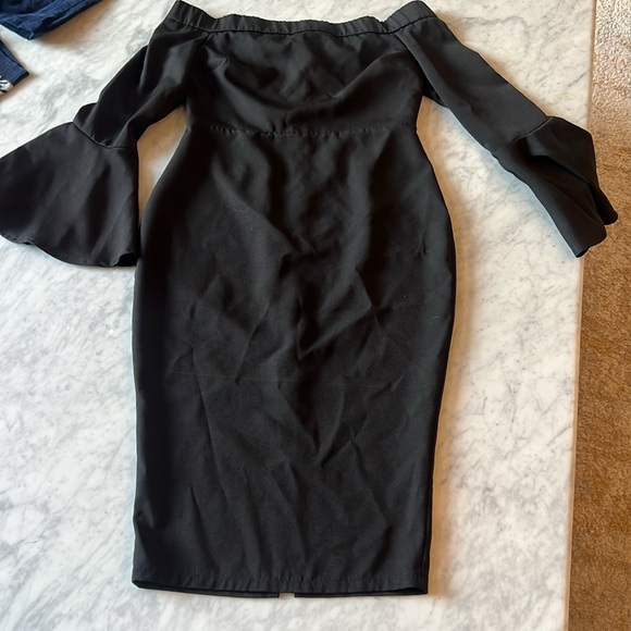 ***NWT***Missguided size 8 Elegant Black Off-Shoulder Dress - Picture 7 of 8